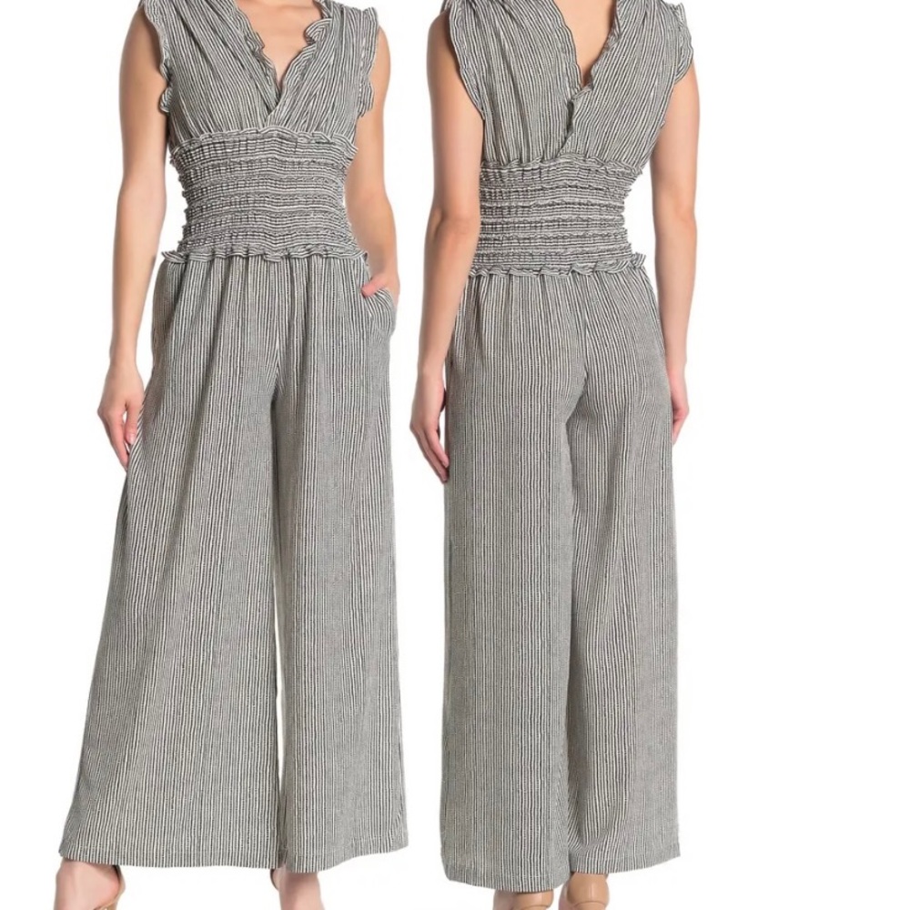 Max Studio Wide Leg Crepe Jumpsuit